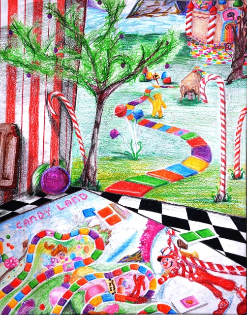 Candyland Color Pencil Drawing